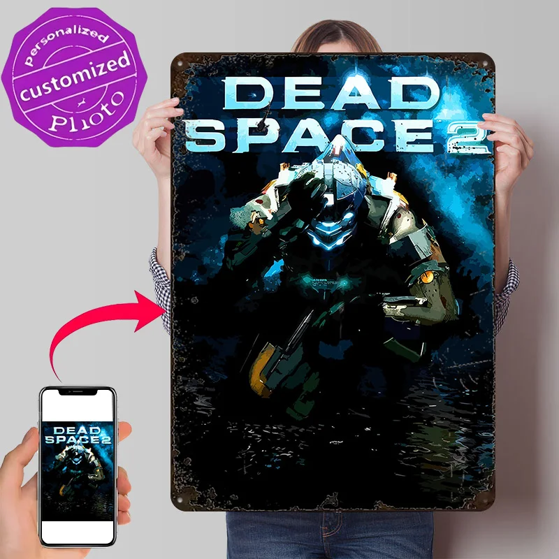 Dead Space 2 Video Game 3D Texture Metal Poster Customized Wall Art Tin Sign Gift for Mancave Decoration Bedroom Room Ornaments