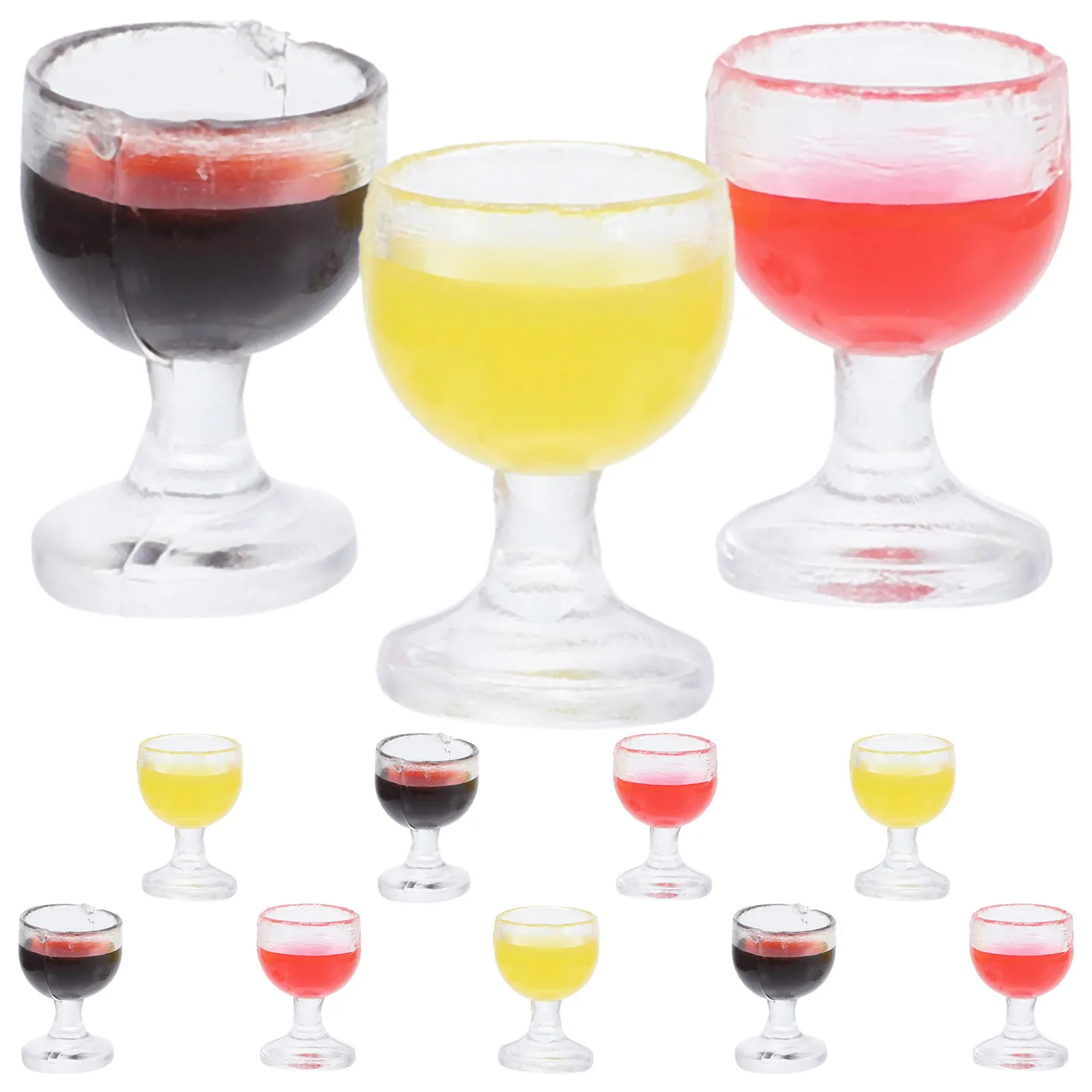 

12Pcs Miniature Wine Cups High Simulation Small Size Easy Play Dollhouse 1:12 Scale Mini Cups Decorations Kids Pretend Play