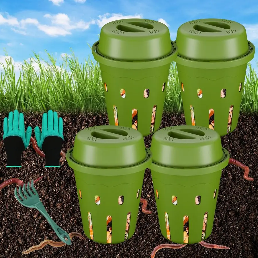 

Вермикомпостер, мини-ферма для червей под землей для садовых грядок, уличный компостер для пищевых отходов, вермикомпостер для сада