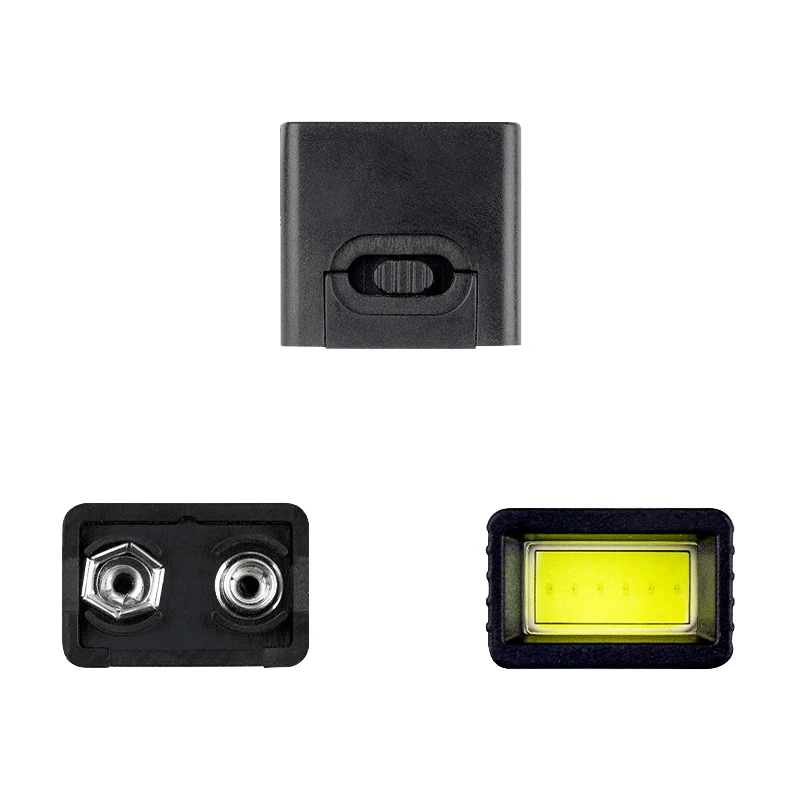 Mini lanterna LED com bateria, bateria 6F22, iluminação exterior COB, luz de trabalho não incluída, 9V