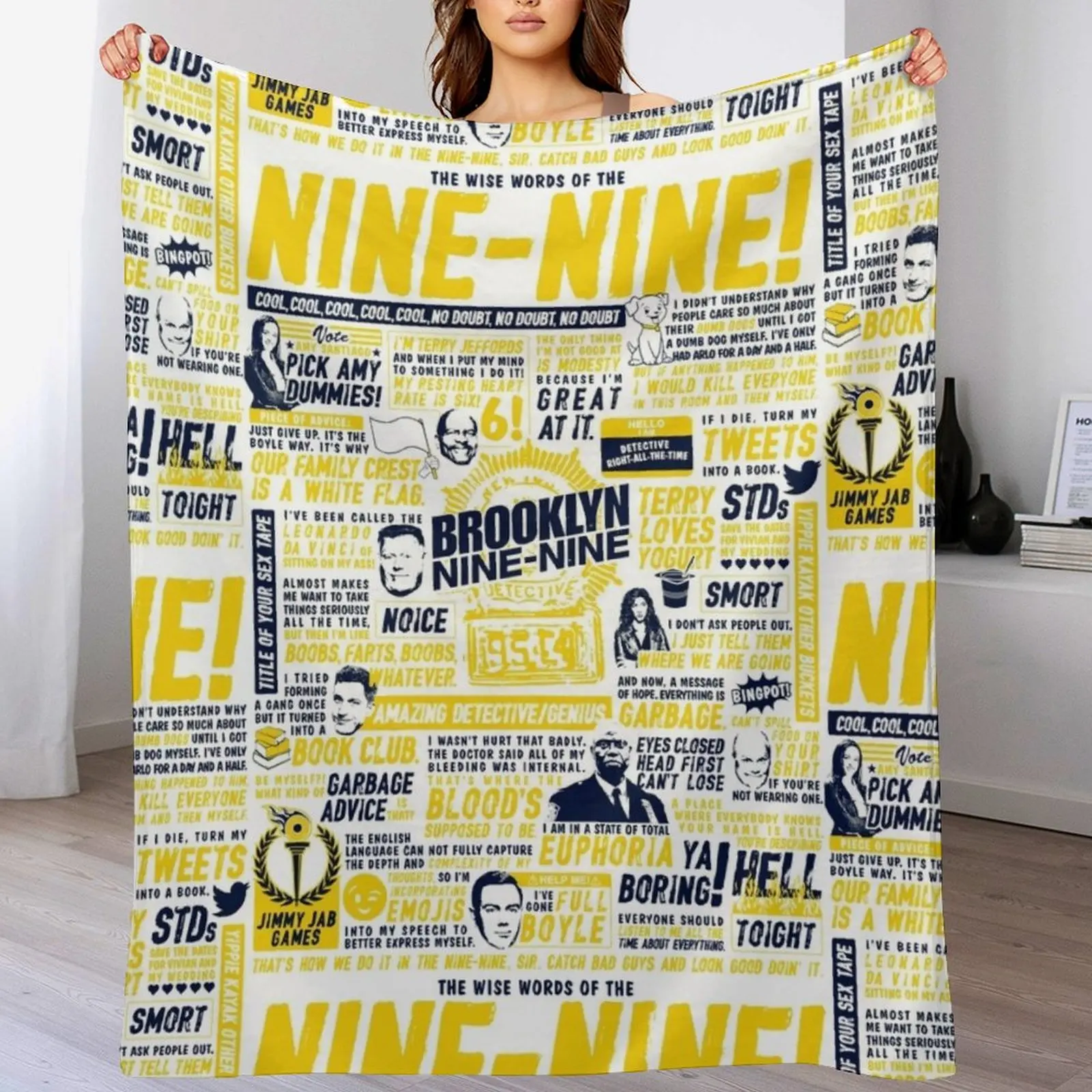 

Wise Words of the Nine-Nine (Variant) Throw Blanket Soft Solid Color Blanket for Couch Bed