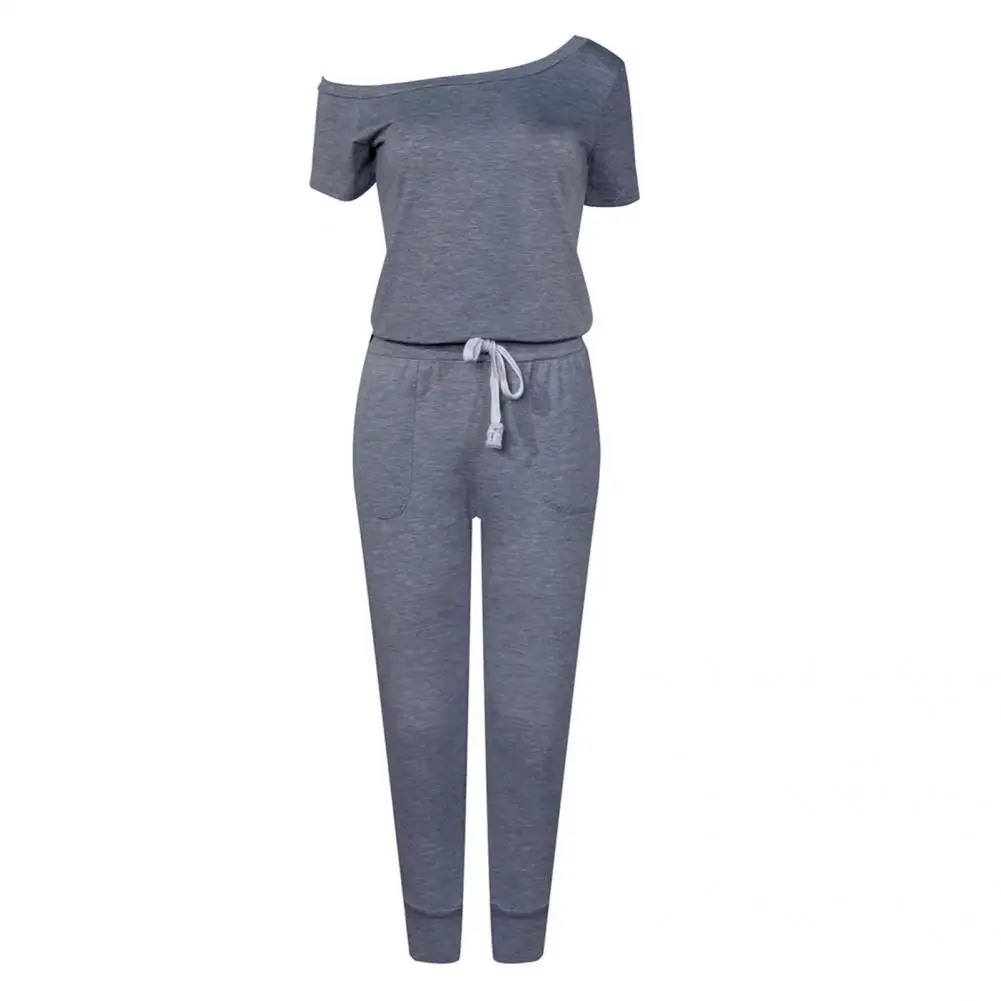 Romper Casual Ladies Jumpsuit Cropped Trousers Breathable  Casual Women Solid Color Casual Romper