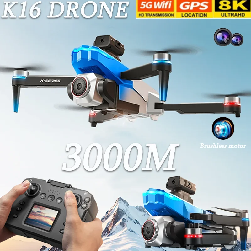 

K16 UAV Aerial Photography Drone 8K HD Camera Foldable Remote Control Drone With Screen Control Kids Quadcopters Birthday Gift