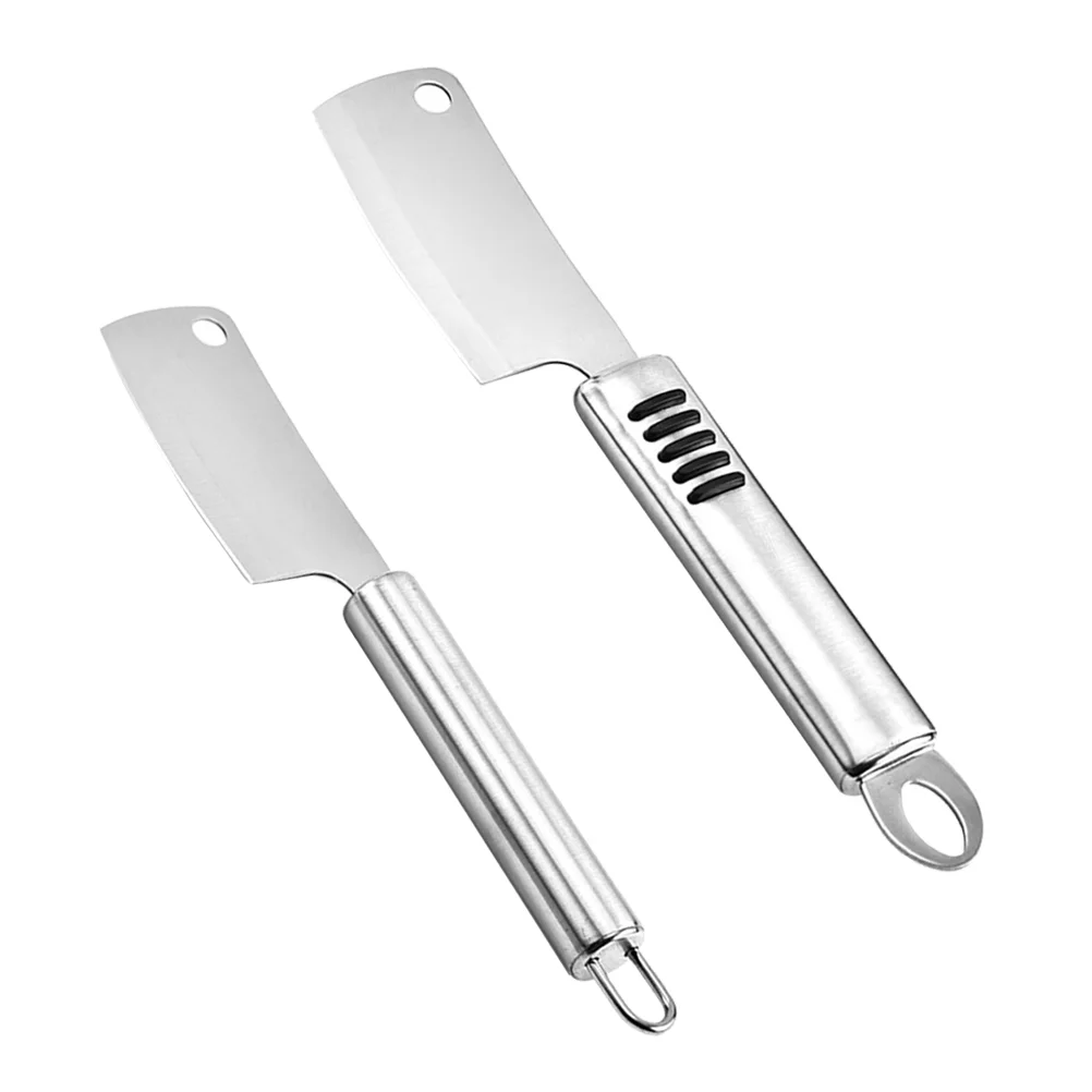 Mini cuchillo para queso, herramienta de espátula para mantequilla, cuchillo de acero inoxidable para cortar, 2 uds.