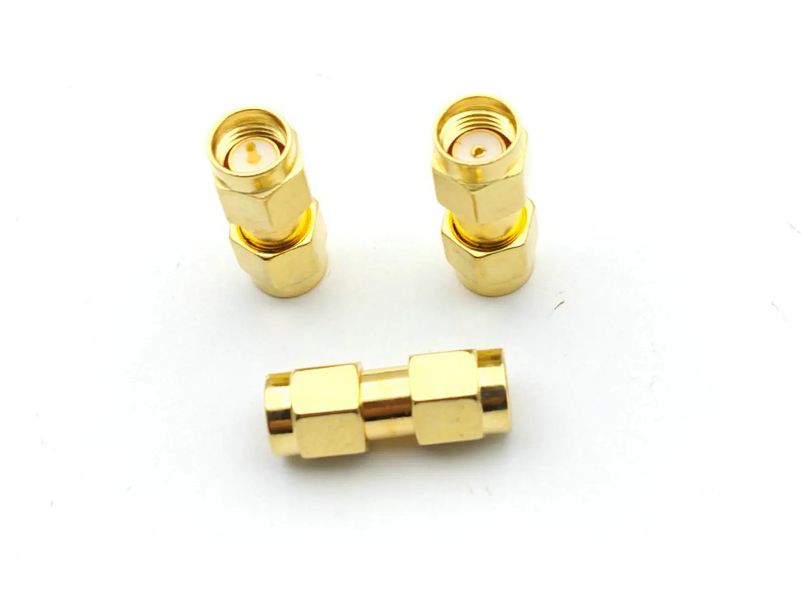 50 Pcs Emas SMA PLUG MALE To Rp SMA Plug Jack Lurus Konektor Adaptor