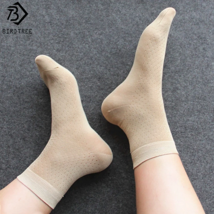 

BirdTree, 5pairs 70% Real Silk Mesh Socks, Women Comfortable Breathable Sock, Fashion Casual Socks, 2026 Summer Autumn P62931JF