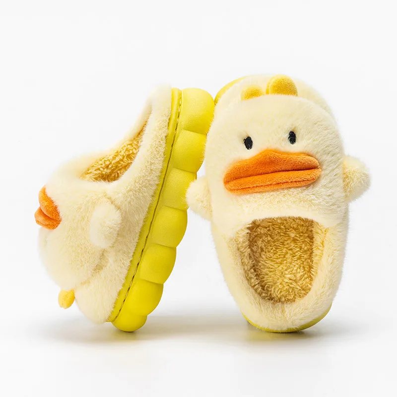 Child Cotton Shoes Kids Winter Slippers Toddler Boys And Girls Baby Cute Duck Parent-child Non-slip Home Slippers