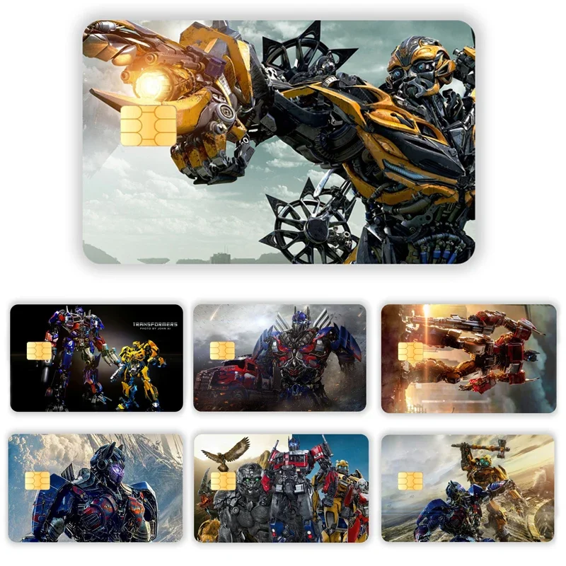 Kawaii Transformers Pvc Sticker Autobots Waterproof Anime Film Tape Skin for Credit Card Debit Card Sticker Decal Gifts