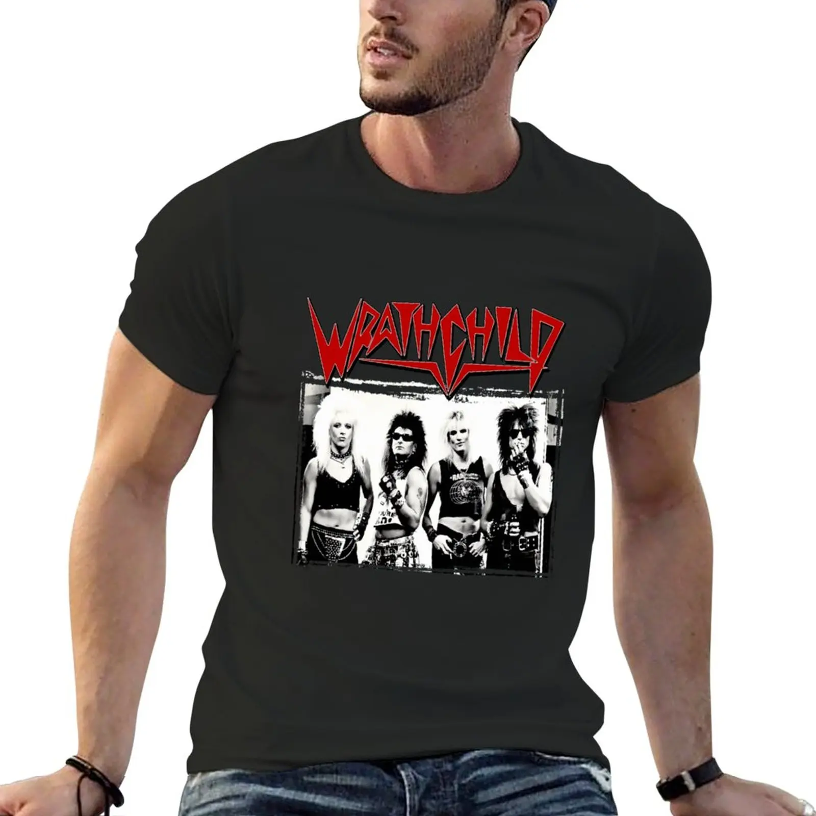 Wrathchild Band T-shirt para homens, Sweat Shirt, Roupas de verão, Novo