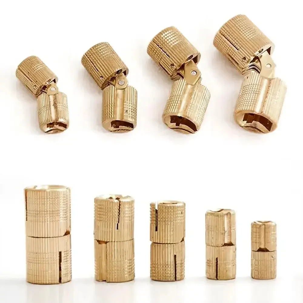 New 8-18mm Brass Hinges Cylindrical Invisible Furniture Hinges Concealed Barrel Hinge Door