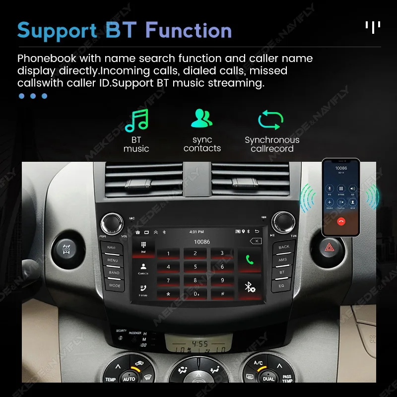 MEKEDE 7 pulgadas Carplay Android Auto GPS reproductor de DVD para coche para Toyota RAV4 Rav 4 2006-2012 Multimedia estéreo sin DVD 2 Din unidad principal