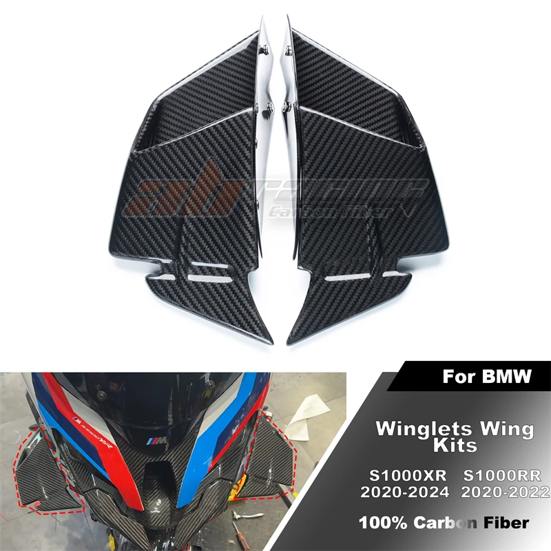 For BMW S1000XR 2020-2024 S1000RR 2020-2022 Motorcycle Winglets Wing Kits Air Deflector Full Carbon Fiber 100%