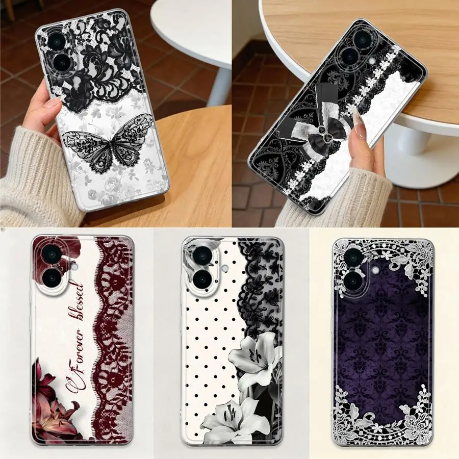 Lace Butterfly Phone Cover Case for Samsung Galaxy A33 A52 A55 A23 A36 A13 A52 A31 A26 A24 A54 A15 A25 A57 A56 A27 A14 A16 A34