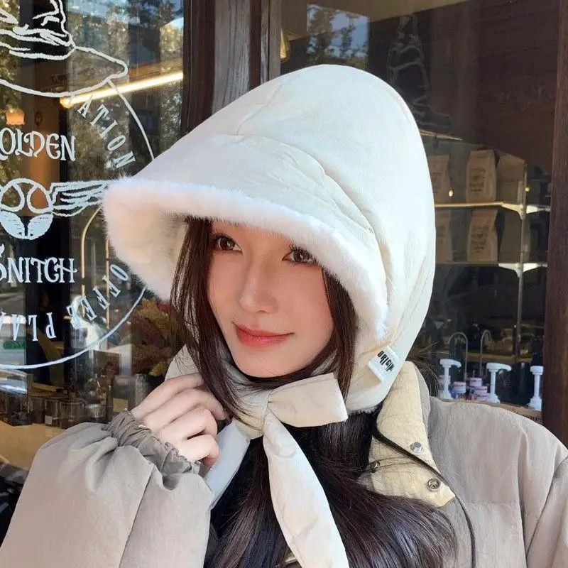 الكورية العصرية حزام قبعة تدفئة الأذن غطاء حماية سميكة الصوف مبطن دلو القبعات عادية تنوعا الأذن رفرف قبعة حقيبة كروسبودي