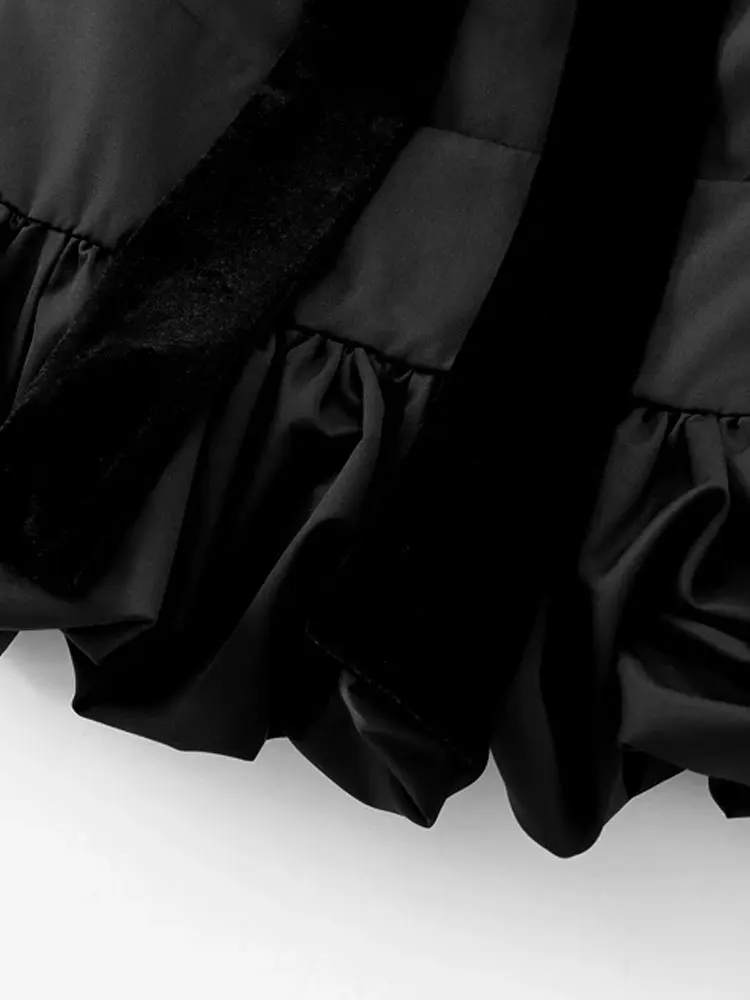 TRZA-Women's Velvet Bow Balloon Poplin Tank Tops, Straight Neck, Thin Straps, Female Camis, Sexy Fashion image 4