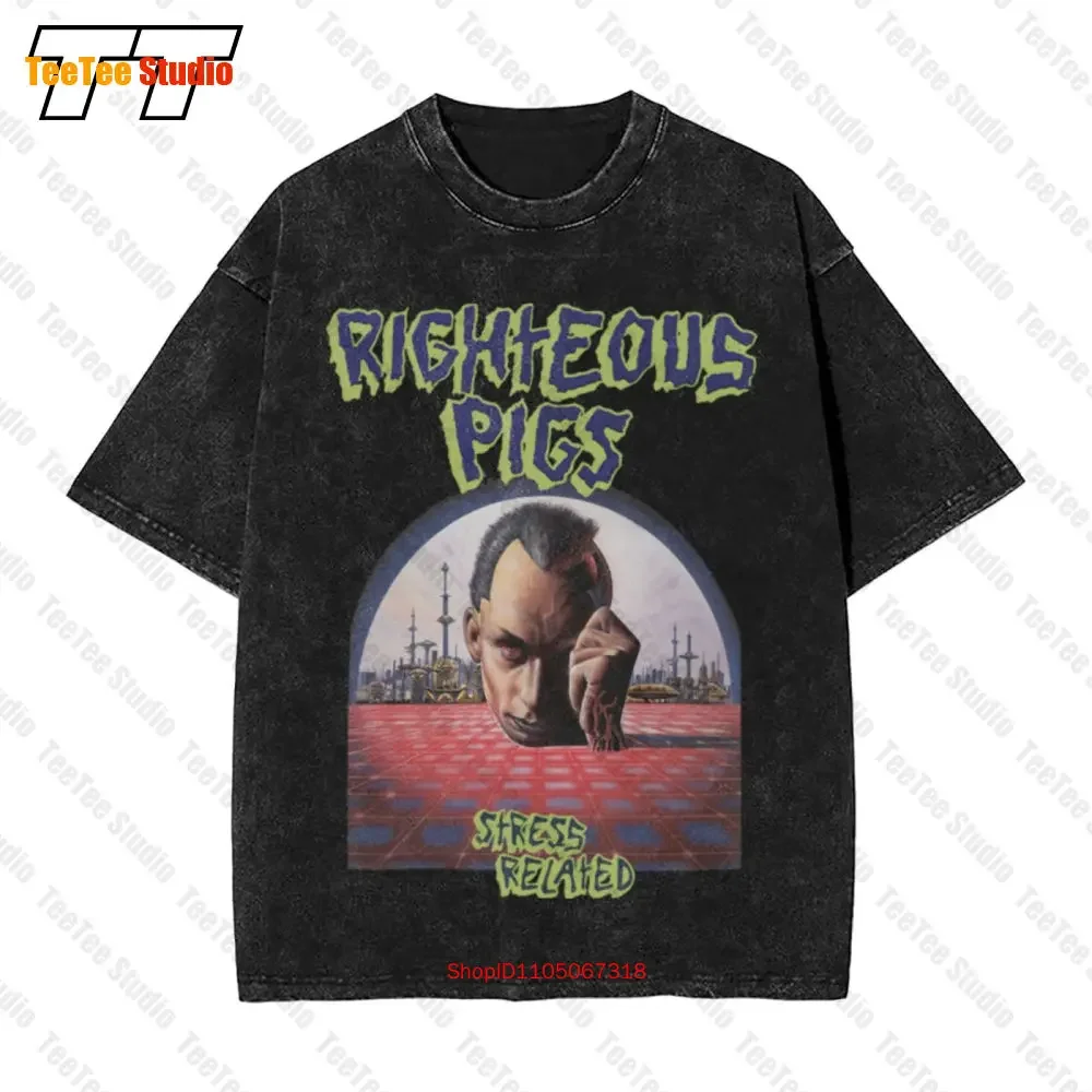 Napalm Death+Righteous Pigs Defecation Terrorizer Carcass Brutal Truth Vintage Oversized T-Shirt JQCK