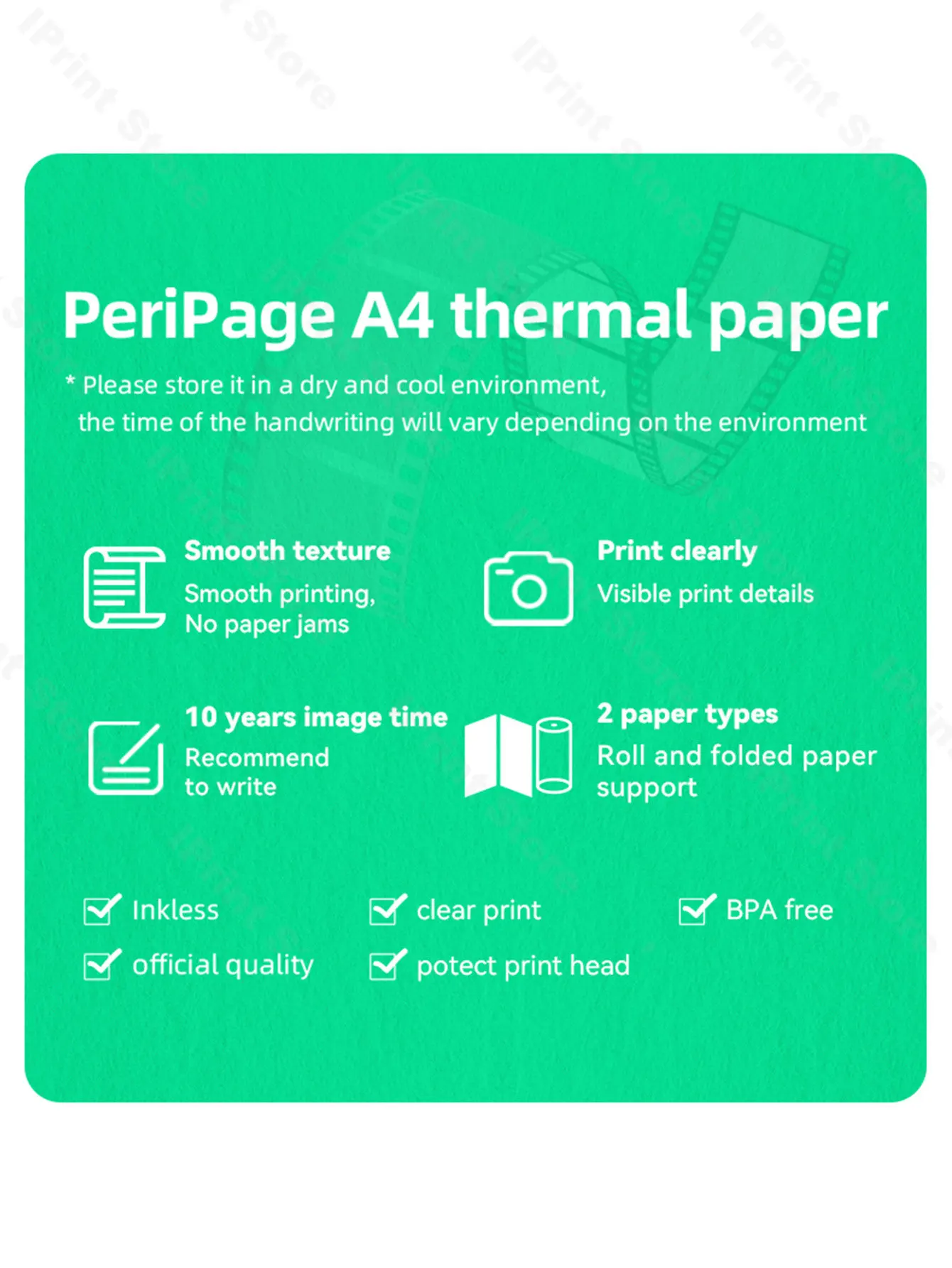 Peripage Thermal A4-Papier für a40-Drucker Schnellt rockn ender Schreibtyp Endlos papierrolle Thermopapier Papel Termico