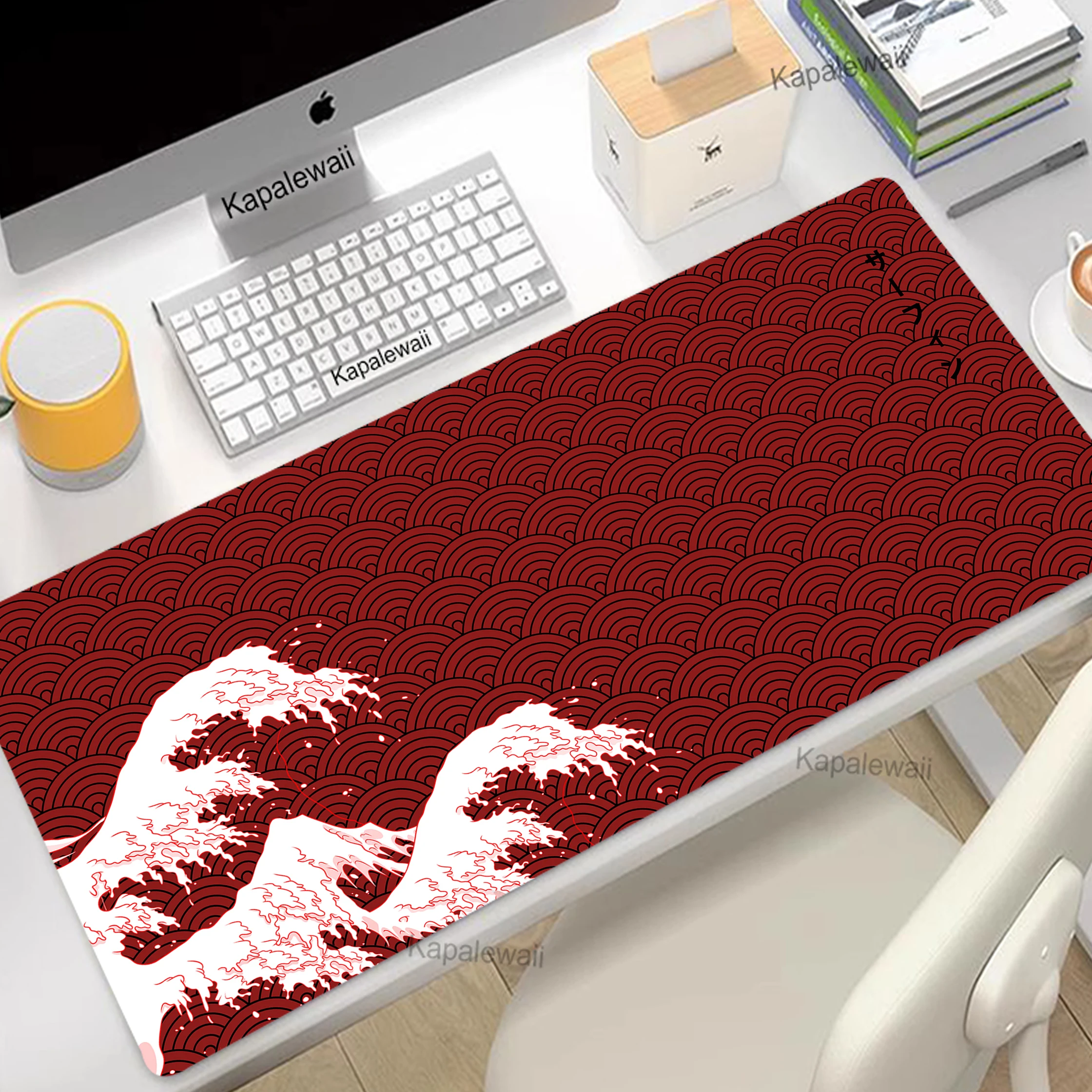 

Great Wave HD Print Mouse Pad Gaming Setup Accessories Mousepad 900x400mm XXL Desk Mat Locking Edge Mouse Pads Keyboard Mat