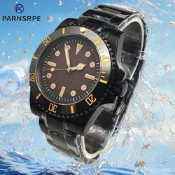 Men's Waterproof Watch NH35 Automatic Mechanical Movement Shock Resistant Sapphire Glass PVD Black Men's Clock Watch