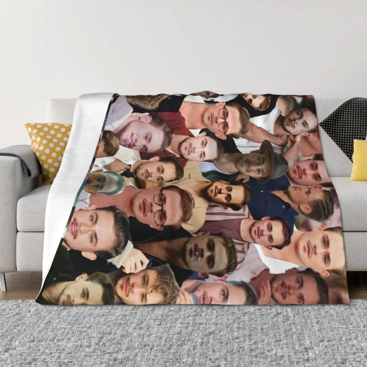 

Dacre Montgomery Photo Collage Throw Blanket Thermal Camping Nap anime Blankets