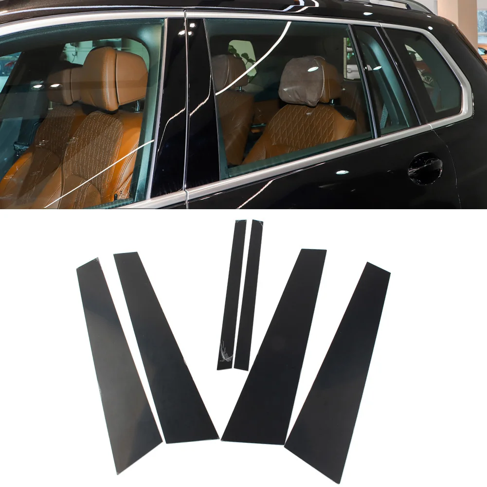 

6Pcs Glossy Black Car Door Window Column B C Pillars Posts Trims For BMW X7 G07 2019 2020 2021