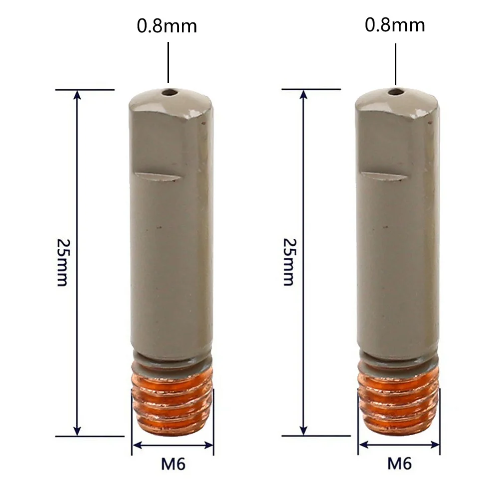 หัวเชื่อมมิก 20 ชิ้น พร้อมเคลือบกันติด ขนาด 0.8/0.9 มม. หัวเชื่อมแบบสัมผัส M6*1.0 นิ้ว อุปกรณ์เสริมเครื่องเชื่อม อะไหล่ทดแทน