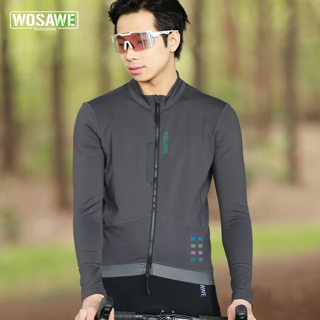 WOSAWE męskie zimowe kolarstwo kurtki rowerowe wiatroszczelna Softshell termiczna odzież rowerowa dla mężczyzn ciepły polar koszulka na rower szosowy