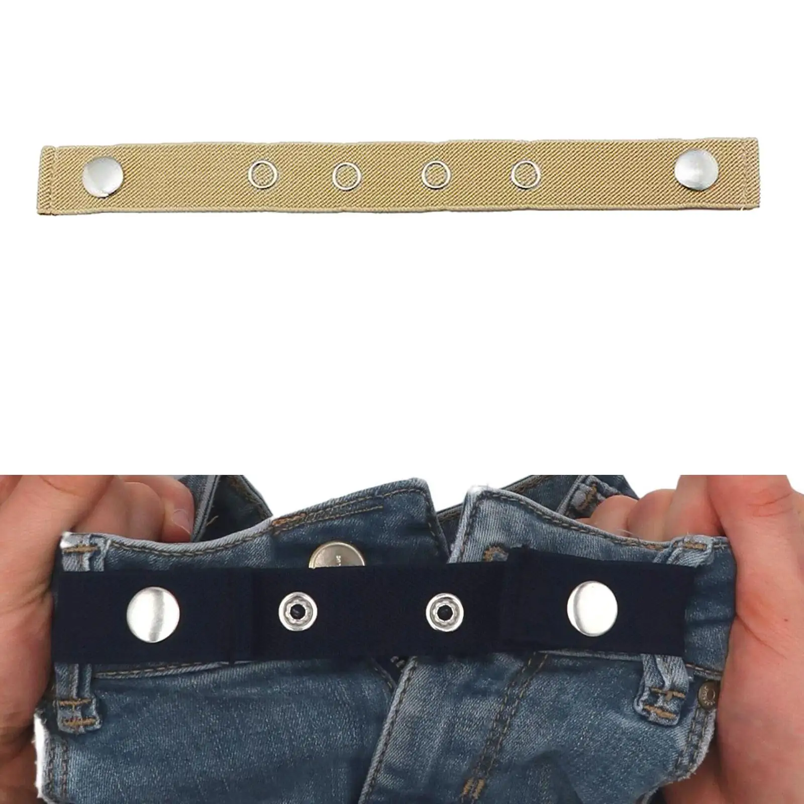 Cinturón elástico sin hebilla, ajustable, Unisex