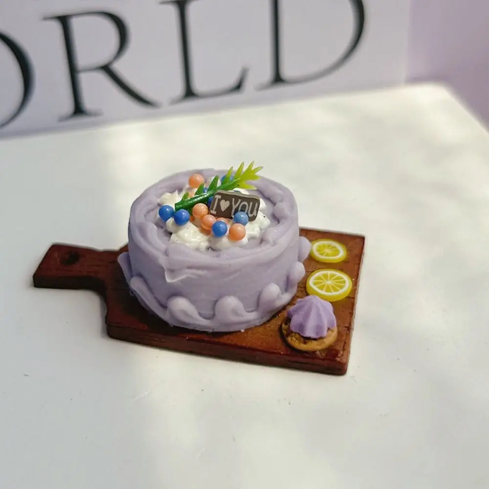 Cream Fruit Cake Model Toys Simulation Cutting Board Fruit Cake Model Ornaments Lifelike Mini Simulation Kitchen Toy