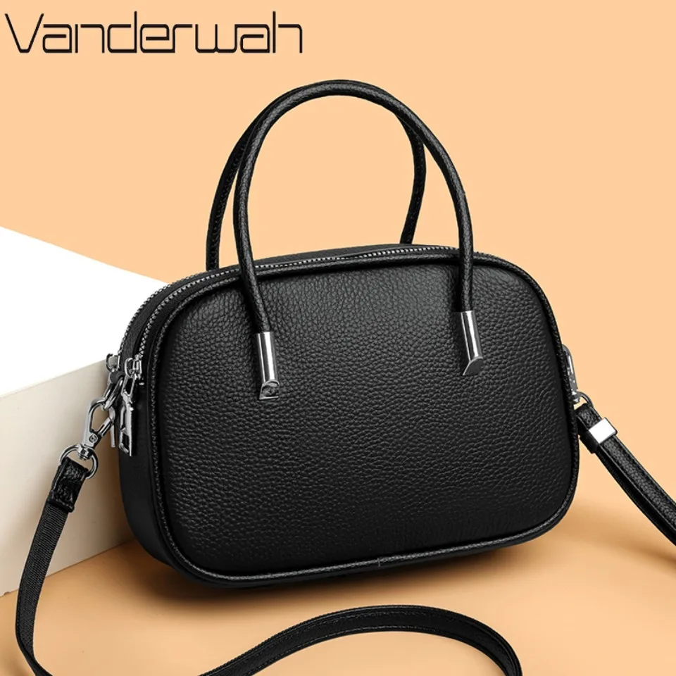 

Genuine Leather Purses and Handbags 2 Layers Luxury Women Bag Cowhide Shoulder Bags for Women Designer Crossbody Bag Sac A Main