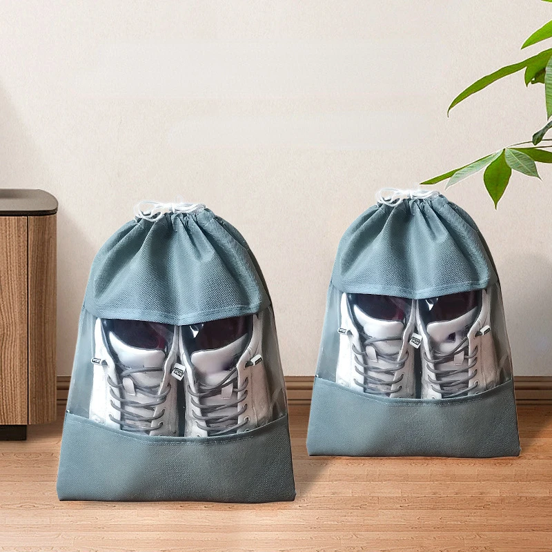 1pcs Shoe Storage Bag Dust-proof Suitcase Cloth Sock Holder Bag Travel Drawstring Bag Closet Organizer Space-saving Sorting Bag