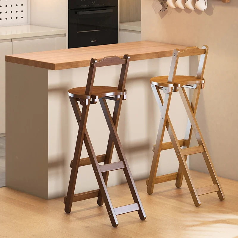 

Design Minimalist Bar Chairs Solid Wood Midcentury Ancient Ultralight Bar Chairs Folding Waiting Taburetes De Bar Furniture