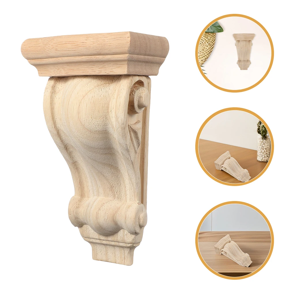 

2 Pcs European Wood Carving Decoration Decorative Carved Corbels Applique Appliques Wooden Trim