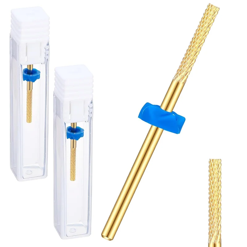 ABVJ-4Pcs Brocas de carburo para uñas Brocas para cutículas Removedor de cutículas eléctrico para manicura de limpieza de uñas, Oro