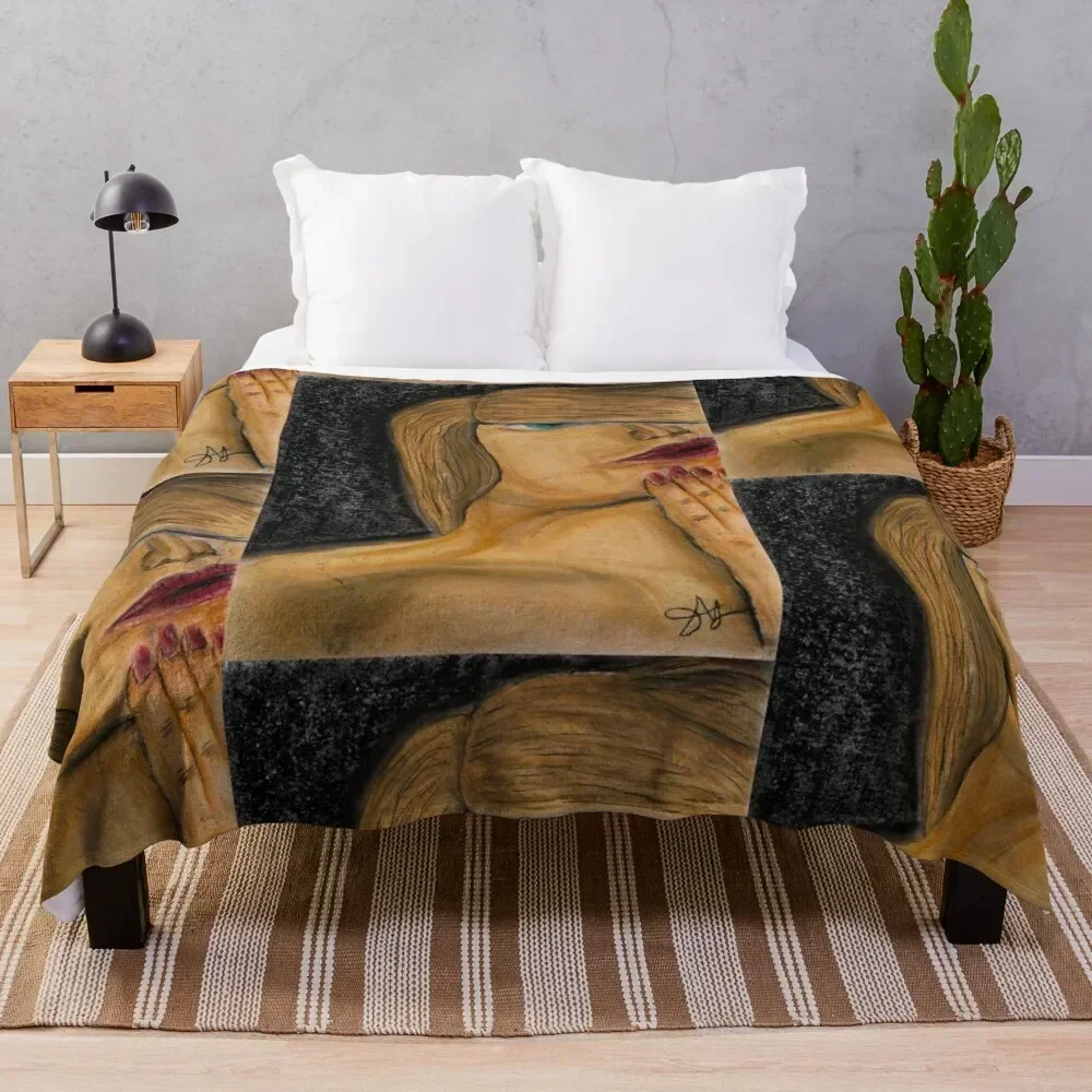 

Blue eyed blonde Throw Blanket Compact Warm Blanket for Car Road Trip