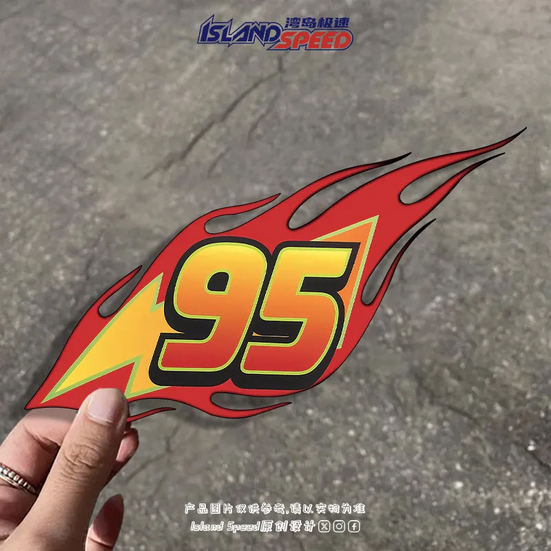 Lightning No.95 Flame Waterproof Vinyl Decal for Car Motorcycle Helmet