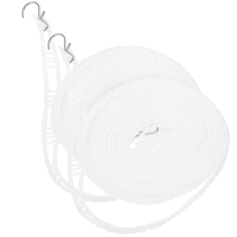 2Pcs Thickened Windproof Outdoor Clothesline Rope Stainless Steel Core Pe Coating Non-Slip Drying Line for Home Backyard Travel