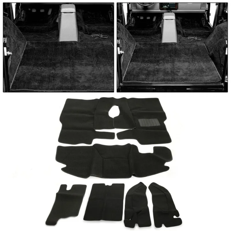 New 6 Piece Full Set Carpet Kit Floor Mat Black For TJ Jeep Wrangler 1997-2006 United States