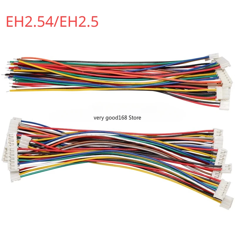 Conector de enchufe hembra de 10 piezas eh2.54 mm, Paso 2/3/4/5/6/7/8/9/10 Pines, cable de 10/15/20cm, cabeza única/doble, misma/dirección inversa