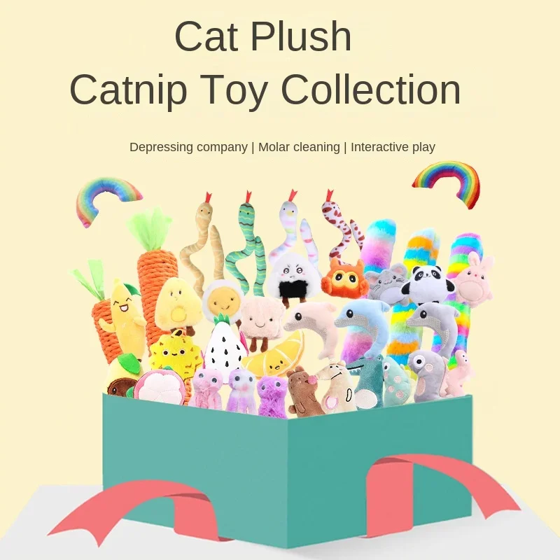 

Cat toys, cute catnip, plush toys, cat self-hi toys, pet supplies Entertaining Catnip-Infused Fluffy Toys for Happy Kitties