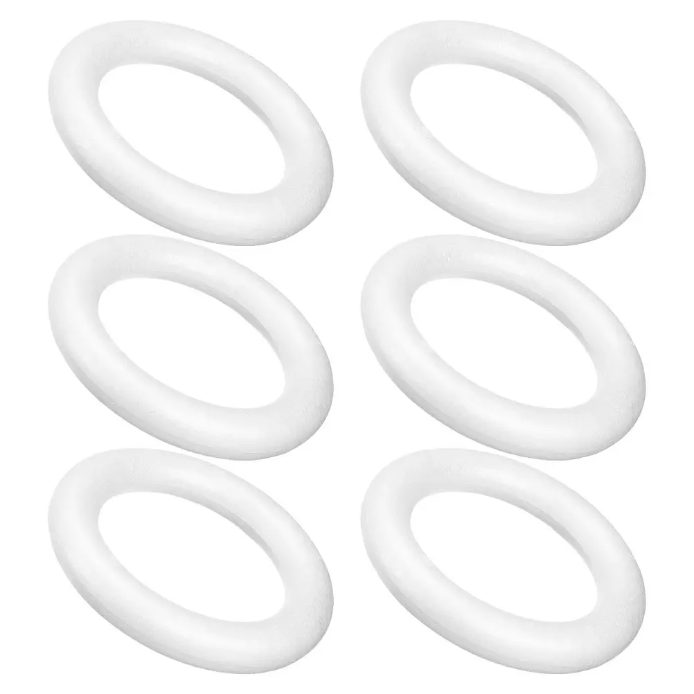 

6Pcs Foam Circle Christmas Decor DIY Unpainted Craft Rings for Party Ornament Supplies Blank Festival Decoration Wreath Frame
