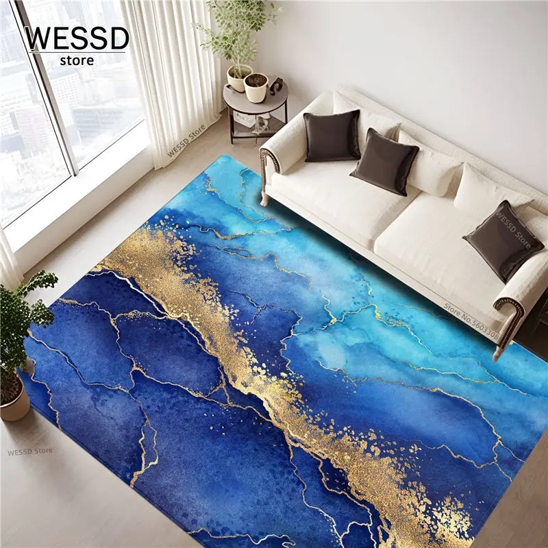 Large Living Room Rugs With Watercolor Print Christmas Decoration For Floor Marble Pattern Carpet For Bedroom Kitchen Mat Indoor