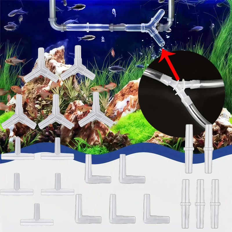 40/20-teiliges Aquarium-Luftpumpen-Verbindungsset - Langlebige Kunststoff-Luftleitungsverbinder, 4 einzigartige Designs für die Sauerstoffverteilung im Aquarium