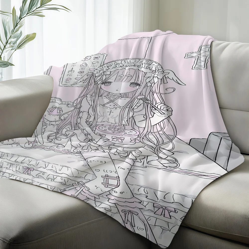 Cute Anime Angel Girls Y2k Blanket Suitable For Sofas Beds Offices Cars Outdoor Travel An Ideal Gift For Friends Family