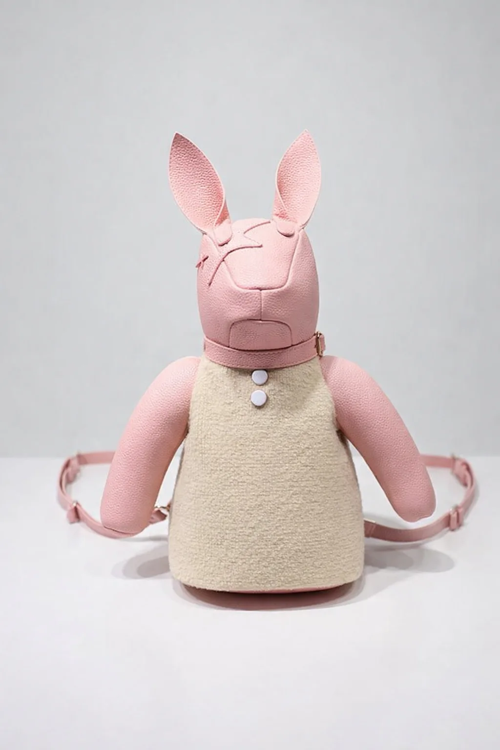 Unisex Creative Personalized Rabbit Doll Backpack 2026 Adult New 3D Rabbit Shape Bookbag Fun New Party Unique PU Schoolbag