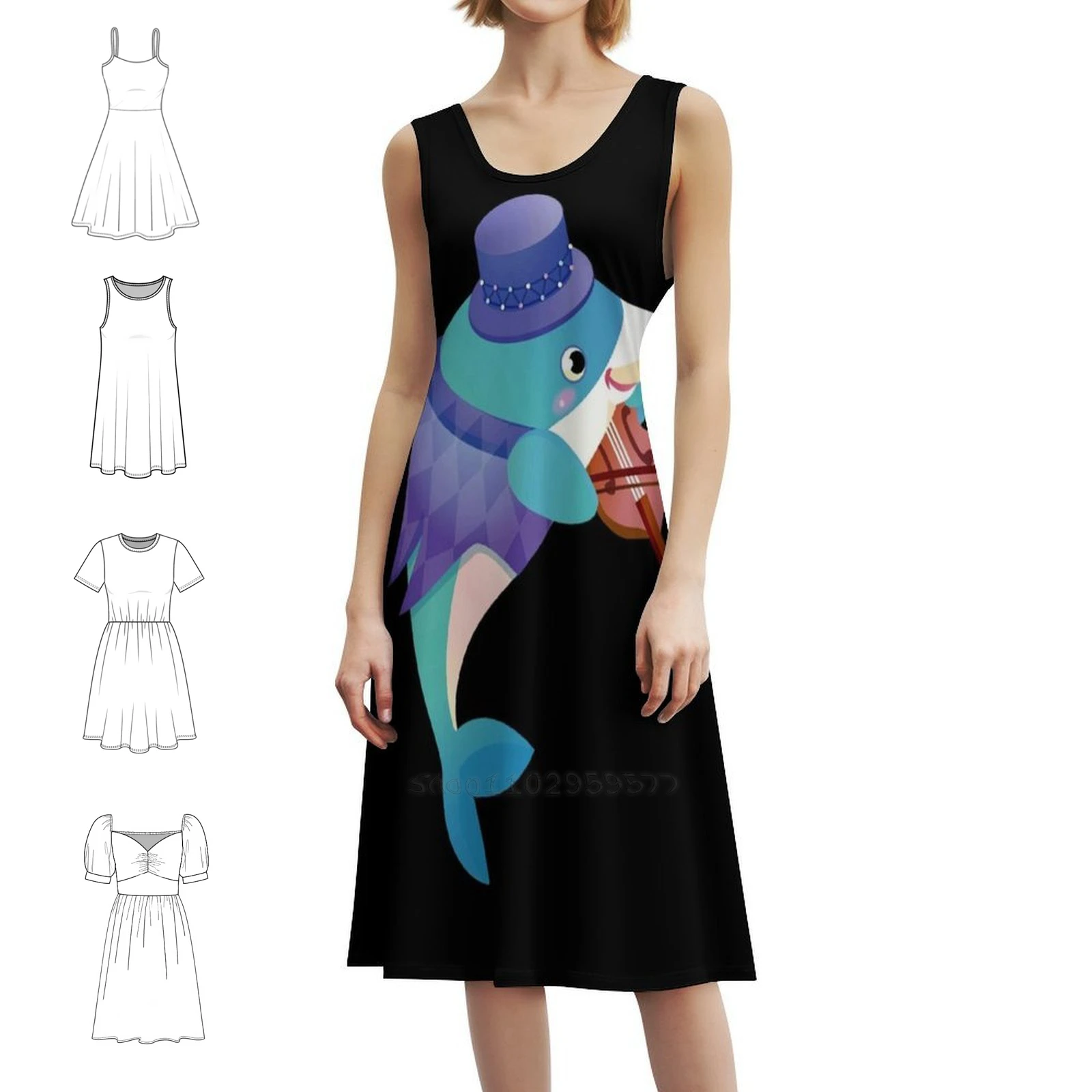 

Funny Dolphin Sweetheart Neckline Dress Elegant Summer Party Dress For Women Funny Dolphin Dolphin Dolphin Lover Party Dresses