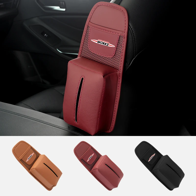 

Auto Seat Sidebar Tissue Box Car Accessories For MINI Cooper One JCW Clubman Countryman R55 R56 F55 F56 R57 R58 R59 R60 R50 R53
