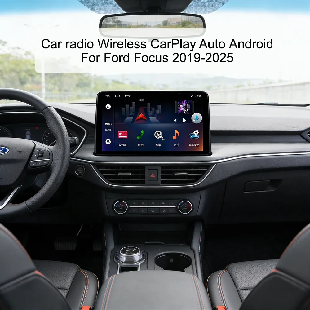 

9-дюймовый IPS автомобильный радиоприемник на Linux для Ford Focus 2019-2025 с беспроводным CarPlay, Android Auto, 4G LTE, WiFi, GPS, RDS, Bluetooth