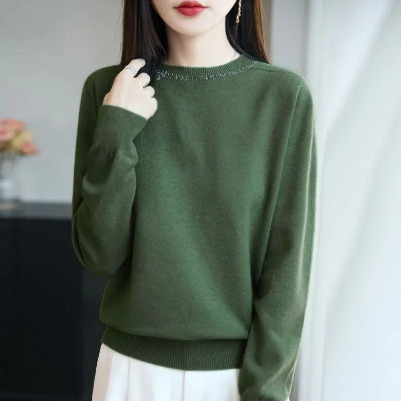 

Женский вязаный свитер Hot Diamond, осенне-зимний свободный теплый топ с длинными рукавами