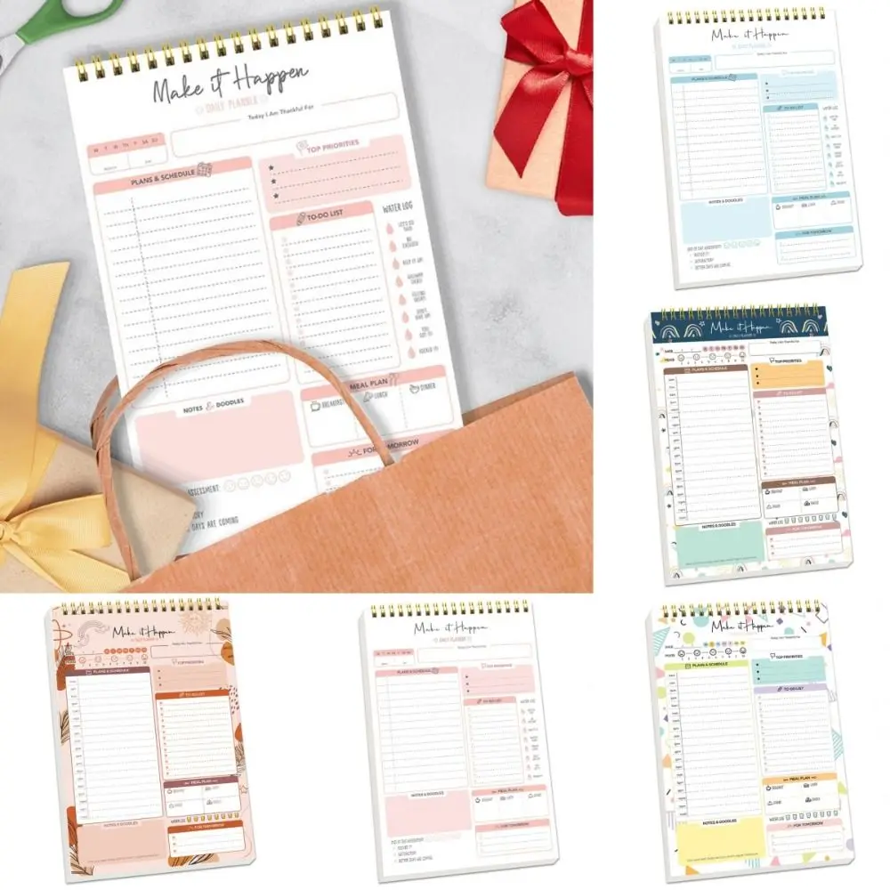 New 52 Daily Planner Sheets A5 Size Spring-Bound Weekly Planner Notebook Stationery Accessories Notepad for Students